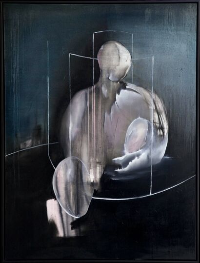 FIGURE IN BLACK WATER - a Paint Artowrk by Lando Klemann